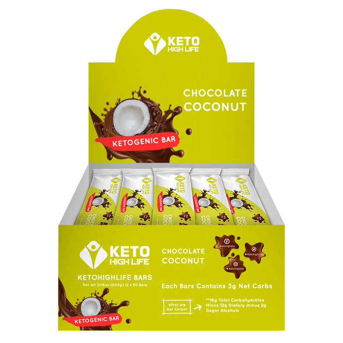 KETO BAR - CHOCOLATE COCONUT - 12 COUNT