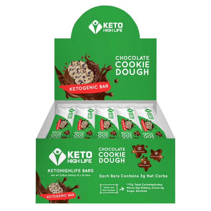 KETO BAR - CHOCOLATE COOKIE DOUGH - 12 COUNT