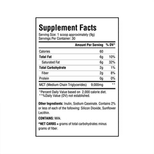 KETO CREAMER - MCT OIL POWDER UNFLAVORED - 75 SERVINGS